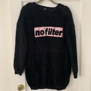 Fuzzy long black sweater